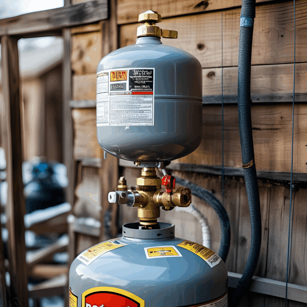 An installed propane tank is securely placed underground with visible safety markers and leveled ground, demonstrating a complete underground propane tank installation by a certified technician.