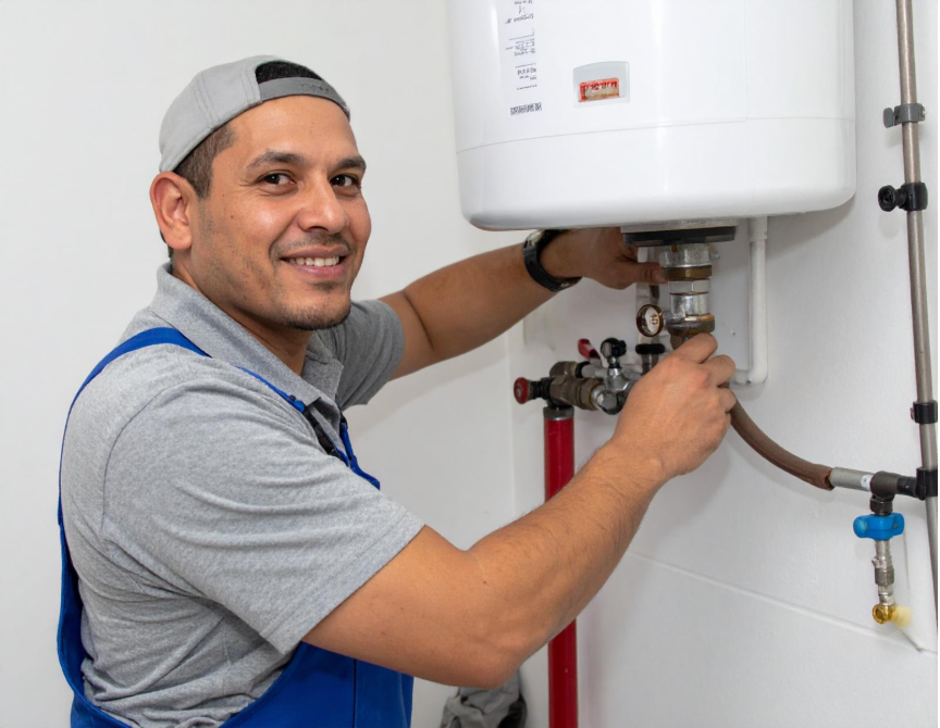 A technician installs an in-house propane tank using proper safety procedures in central Pennsylvania, ensuring compliance with local installation standards.