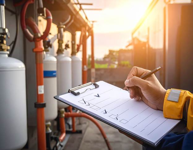 Checklist for fall propane maintenance showing inspections and safety steps for commercial propane systems.