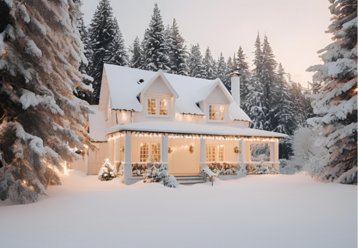 A rural home in Lancaster, PA covered in snow receiving residential diesel delivery. A technician safely performs emergency residential diesel delivery to restore heat during winter storms.