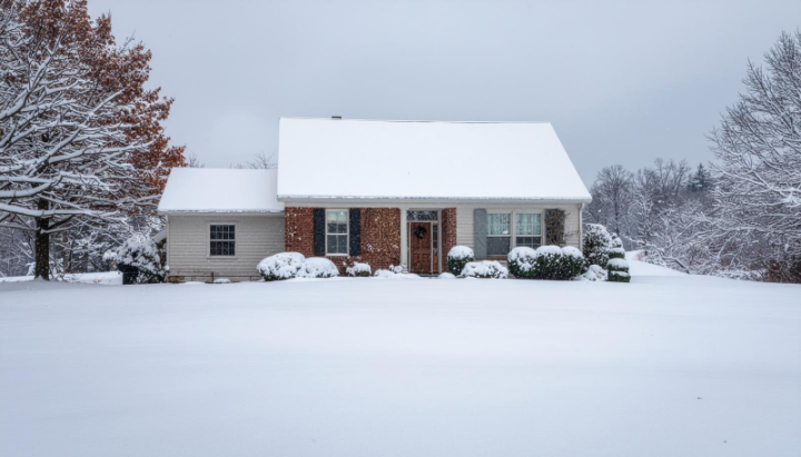 A rural home in Lancaster, PA during winter, heated with oil, highlighting the importance of residential diesel delivery and reliable emergency residential diesel delivery.